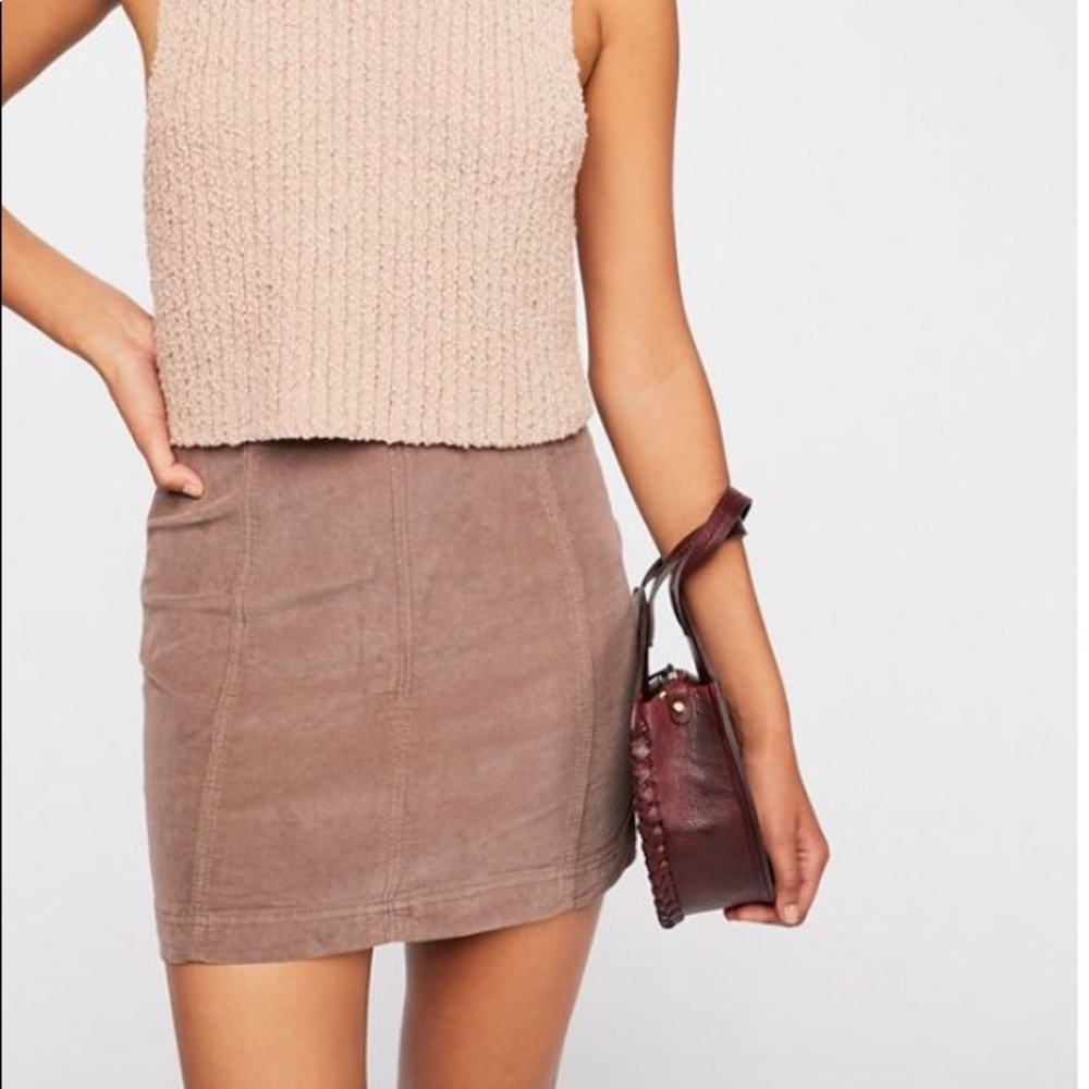 " X"  free people corduroy miniskirt back zip
